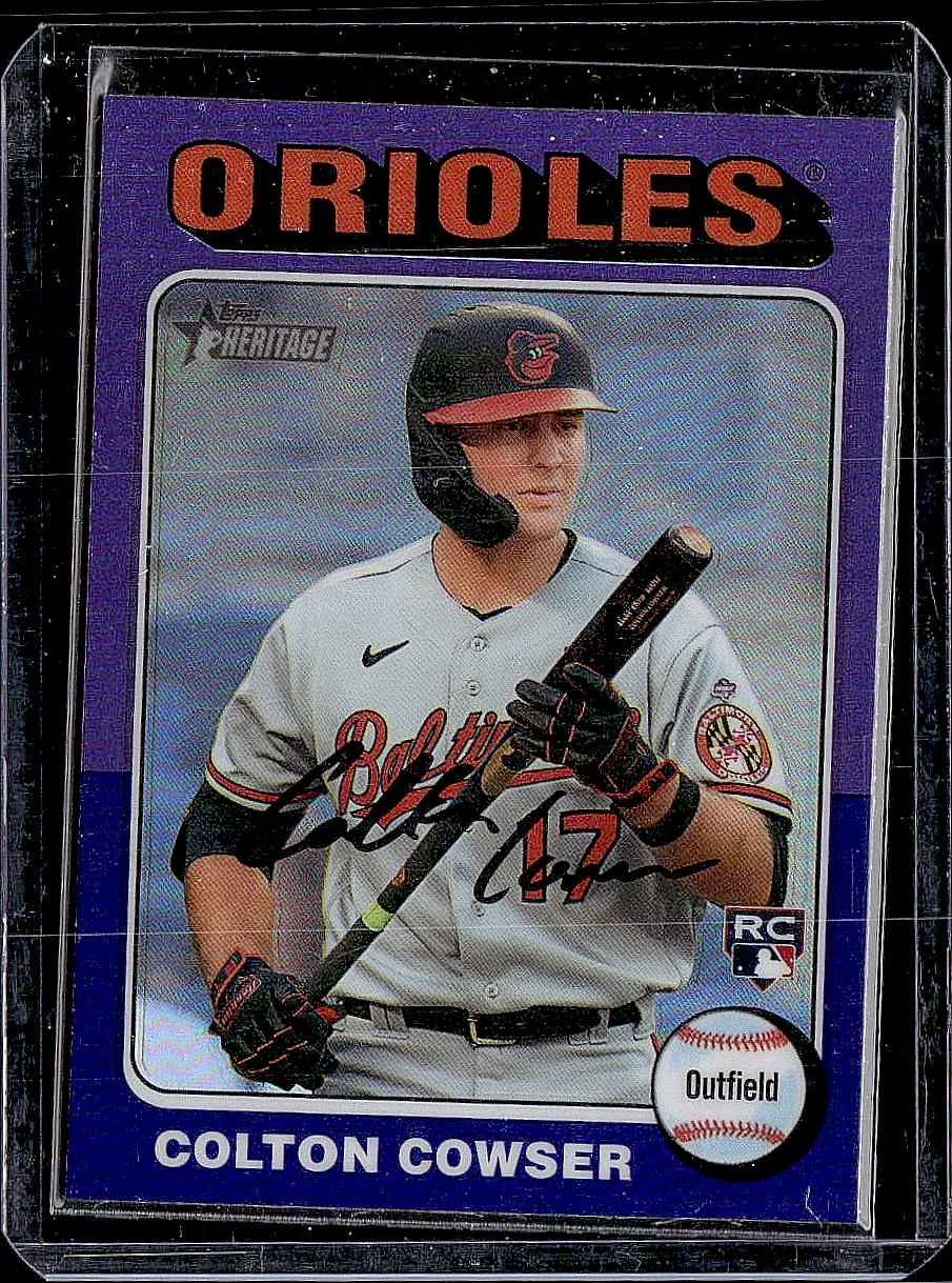 2024 Topps Heritage #388 Colton Cowser Chrome Purple Refractor