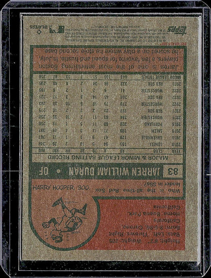 2024 Topps Heritage #83 Jarren Duran Chrome Purple Refractor