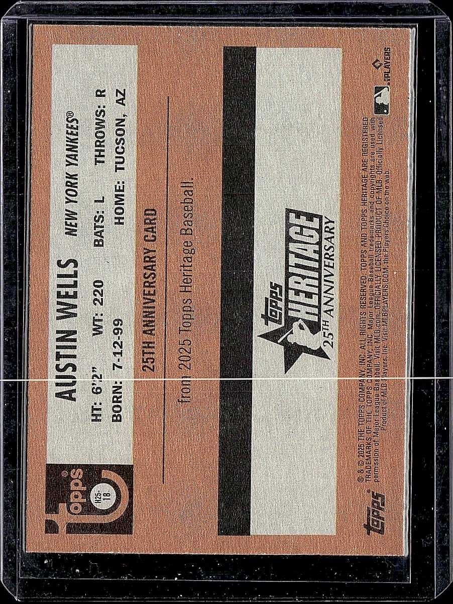 2025 Topps Heritage #H25-18 Austin Wells Heritage 25th Anniversary
