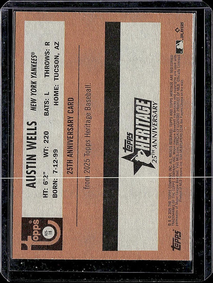 2025 Topps Heritage #H25-18 Austin Wells Heritage 25th Anniversary