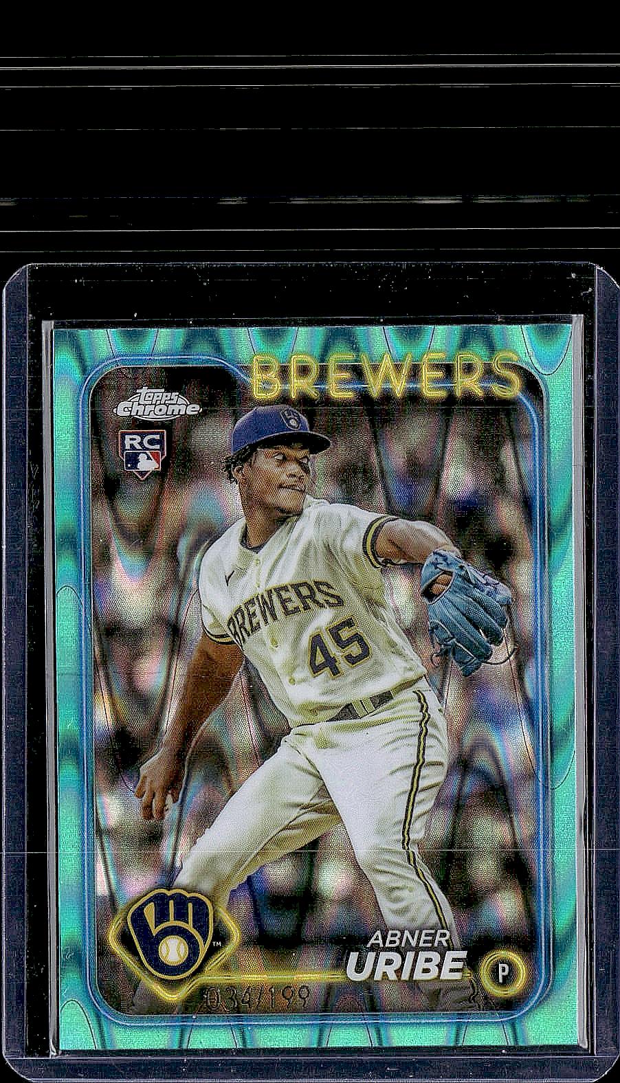 2024 Topps Chrome #276 Abner Uribe Aqua Lava Refractors #/199