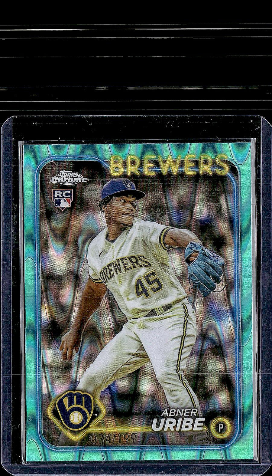 2024 Topps Chrome #276 Abner Uribe Aqua Lava Refractors #/199