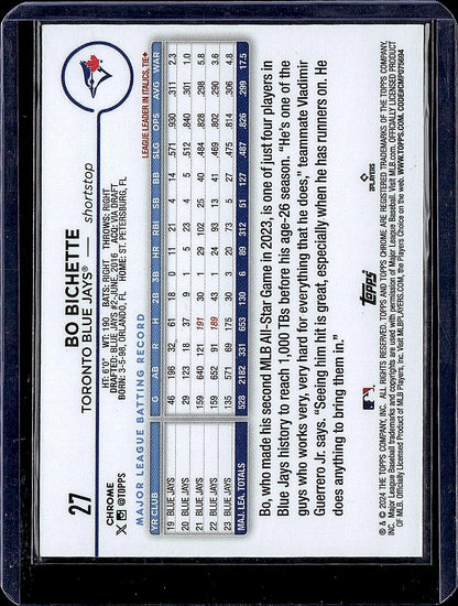 2020 Finest #27 Bo Bichette Refractor