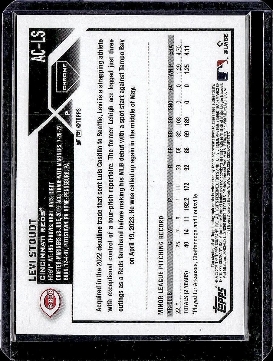 2023 Topps Chrome Update #AC-LS Levi Stoudt Autographs