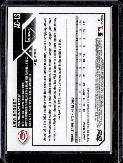 2023 Topps Chrome Update #AC-LS Levi Stoudt Autographs