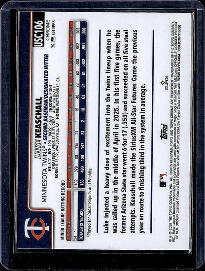 2025 Topps Chrome Update #USC106 Luke Keaschall RayWave Refractor