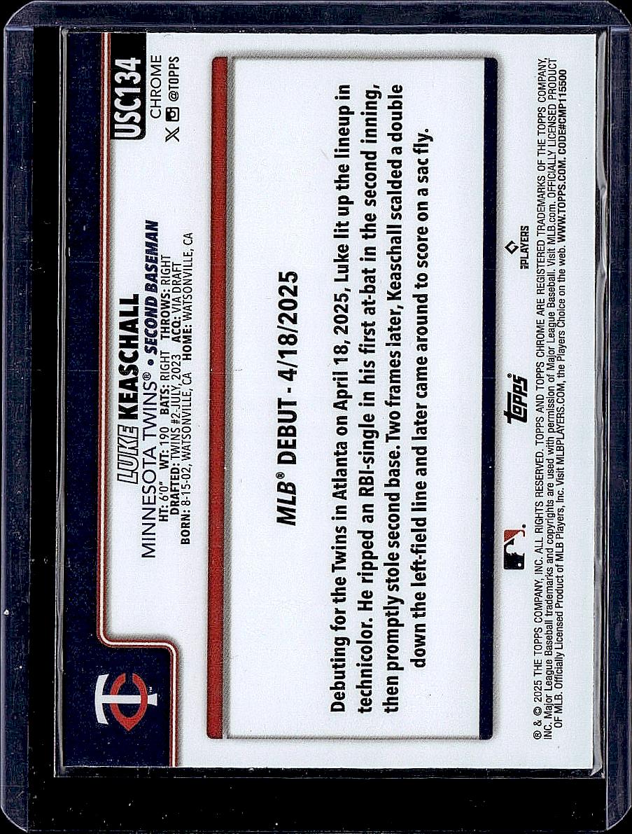 2025 Topps Chrome Update #USC134 Luke Keaschall X-Fractors