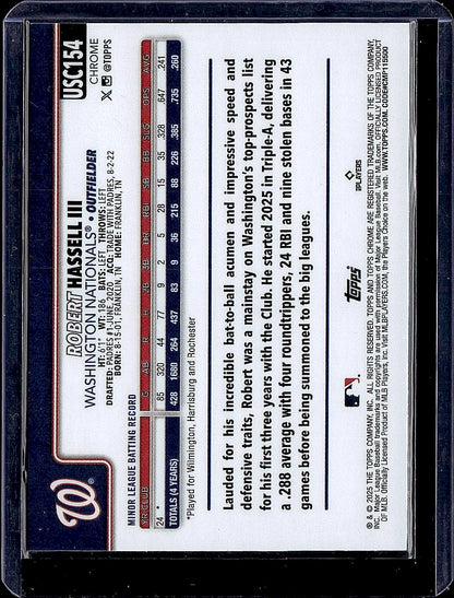 2025 Topps Chrome Update #USC154 Robert Hassell III RayWave Refractor