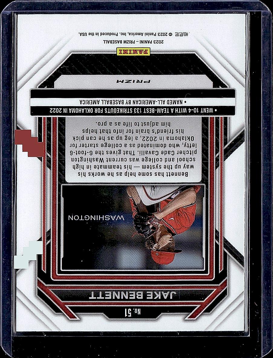 2023 Panini Prizm #51 Jake Bennett Blue Ice Prizms