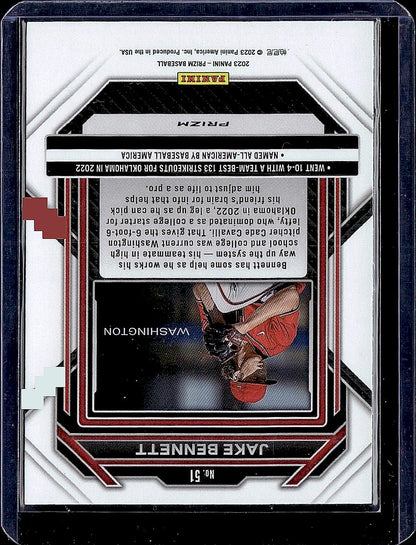 2023 Panini Prizm #51 Jake Bennett Blue Ice Prizms