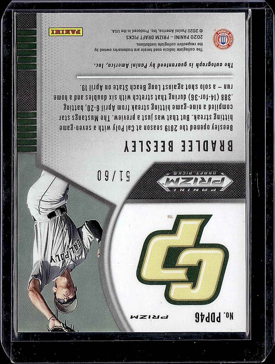 2020 Panini Prizm Draft Picks  Bradlee Beesley Base Autographs Blue Prizm /60