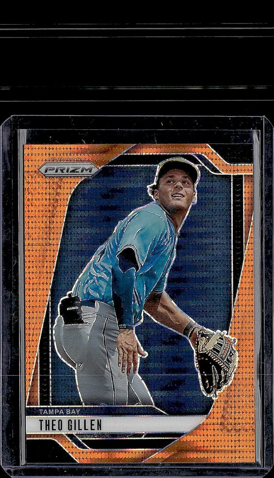 2025 Panini Prizm #252 Theo Gillen Orange Pulsar Prizms #/399