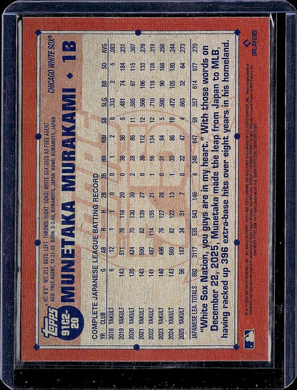 2026 Topps  Munetaka Murakami 1991 Topps Baseball 35th Anniversary