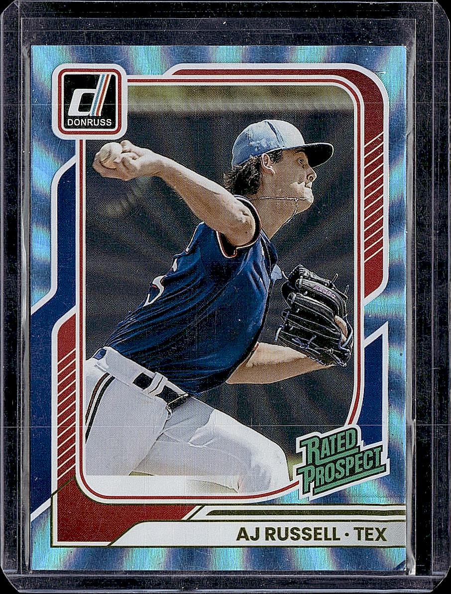 2026 Donruss #106 AJ Russell Carolina Blue Laser #/249