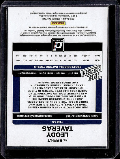 2019 Donruss #RPM-LT Leody Taveras Rated Prospect Material