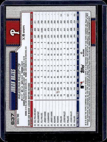 2026 Topps #637 Johan Rojas Diamante Foil