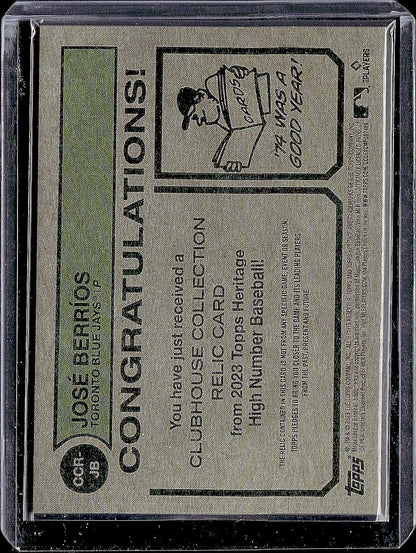 2023 Topps Heritage #CCR-JB Jose Berrios Clubhouse Collection Relics High Number