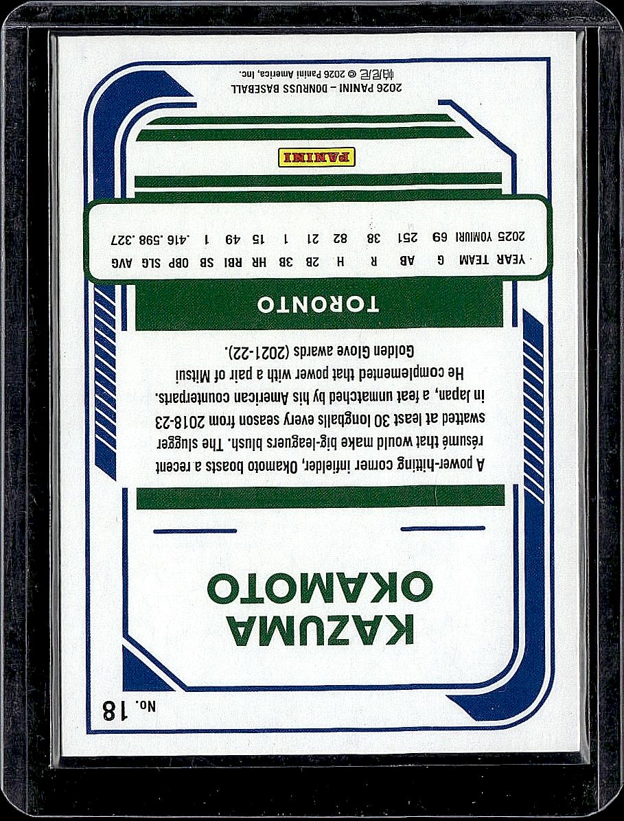 2026 Donruss #18 Kazuma Okamoto Red and Blue