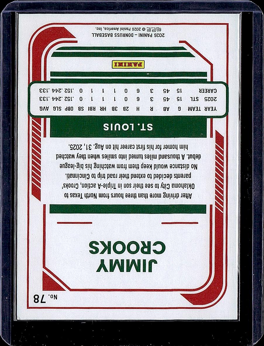 2026 Donruss #78 Jimmy Crooks Liberty