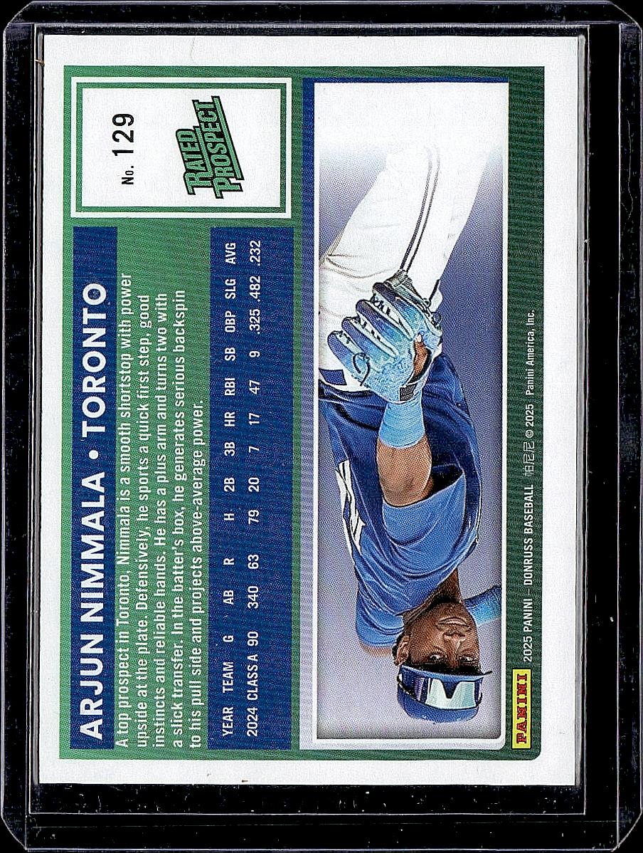 2025 Donruss #129 Arjun Nimmala Holo Purple #/99