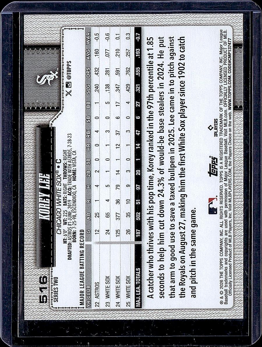 2026 Topps #516 Korey Lee Rainbow Foil