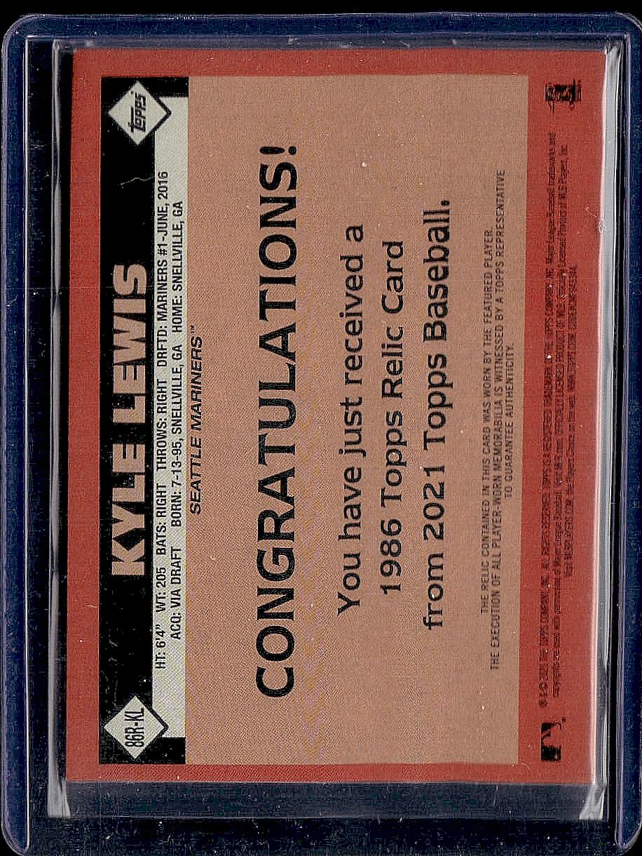 2021 Topps #86R-KL Kyle Lewis 1986 Topps Baseball 35th Anniversary Relics