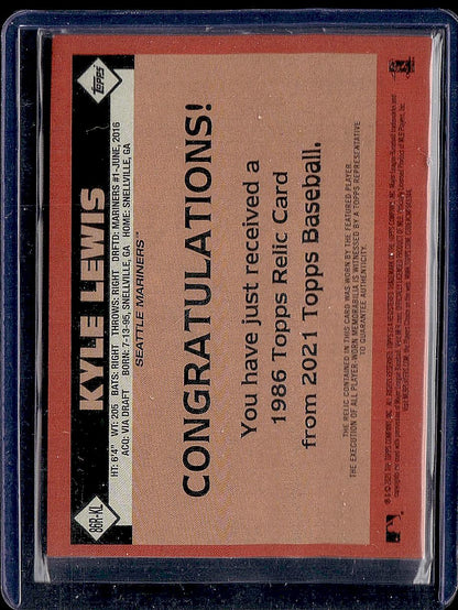 2021 Topps #86R-KL Kyle Lewis 1986 Topps Baseball 35th Anniversary Relics