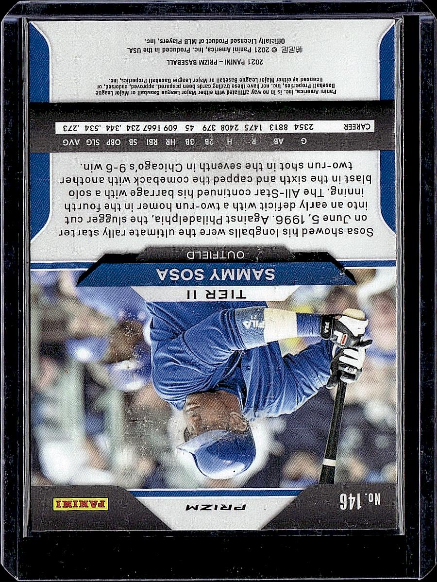 2021 Panini Prizm #146 Sammy Sosa Red/White/Blue Prizm