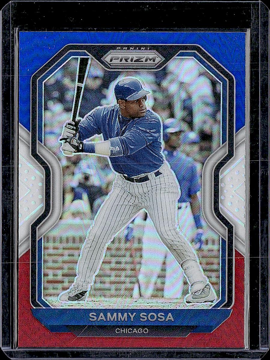2021 Panini Prizm #146 Sammy Sosa Red/White/Blue Prizm