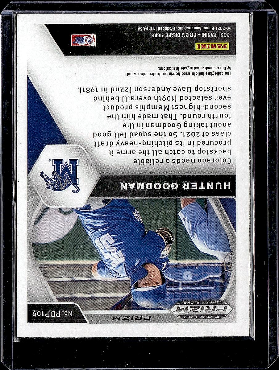 2021 Panini Prizm Draft Picks #PDP109 Hunter Goodman Pink Velocity Prizm