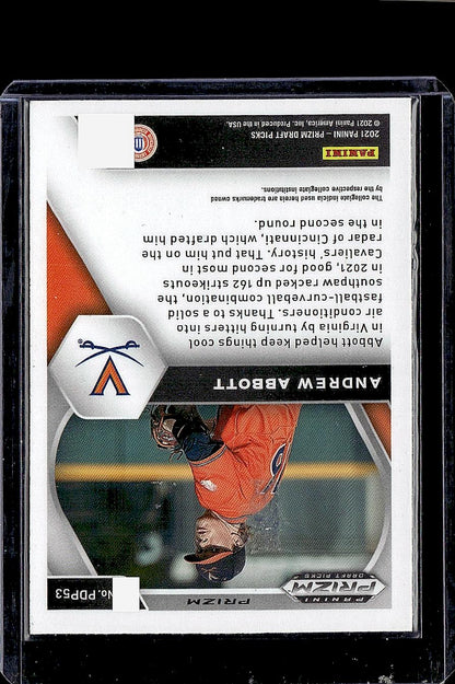2021 Panini Prizm Draft Picks #PDP53 Andrew Abbott Pink Velocity Prizm