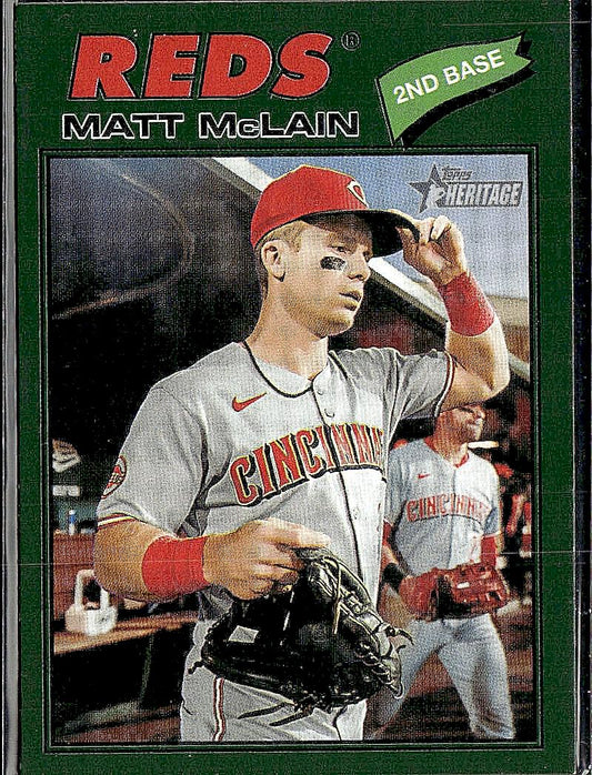 2026 Topps Heritage #252 Matt McLain Dark Green