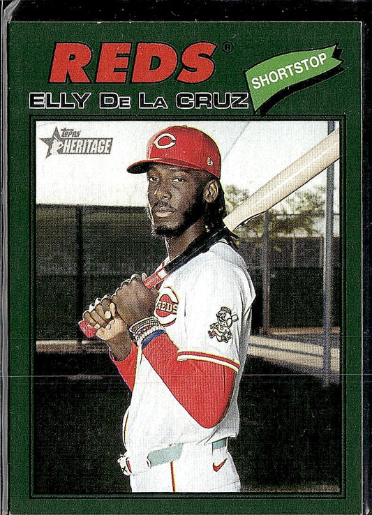 2026 Topps Heritage #70 Elly De La Cruz Dark Green