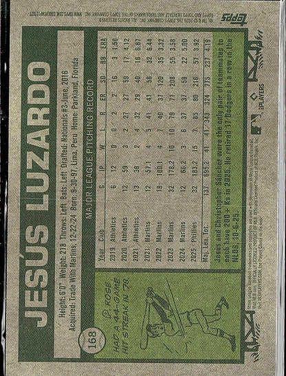 2026 Topps Heritage #168 Jesus Luzardo Chrome
