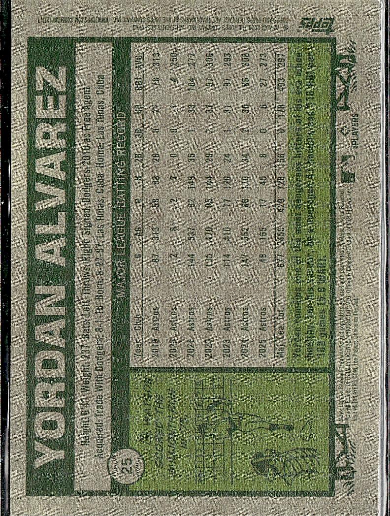 2026 Topps Heritage #25 Yordan Alvarez Red