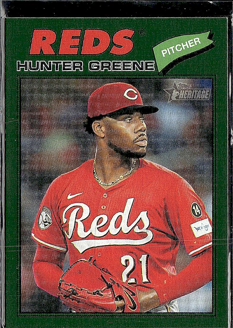 2026 Topps Heritage #53 Hunter Greene Dark Green