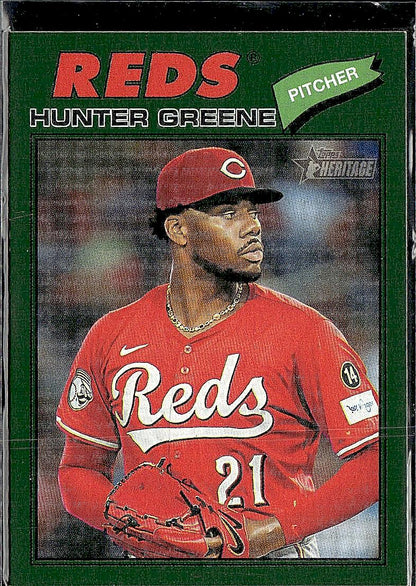 2026 Topps Heritage #53 Hunter Greene Dark Green