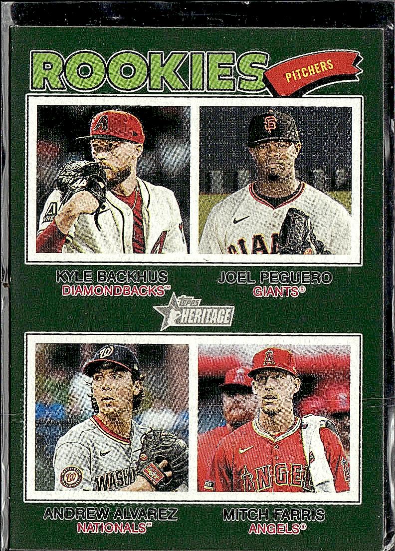 2026 Topps Heritage 2026 RC Pitchers (Backhus/Peguero/Alvarez/ Farris) Green