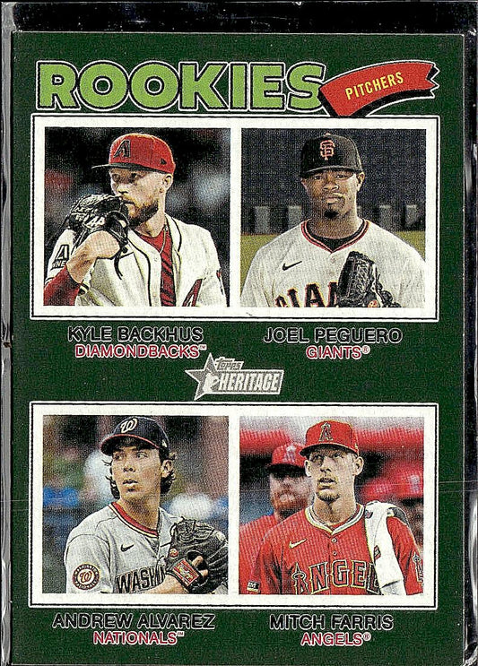 2026 Topps Heritage 2026 RC Pitchers (Backhus/Peguero/Alvarez/ Farris) Green