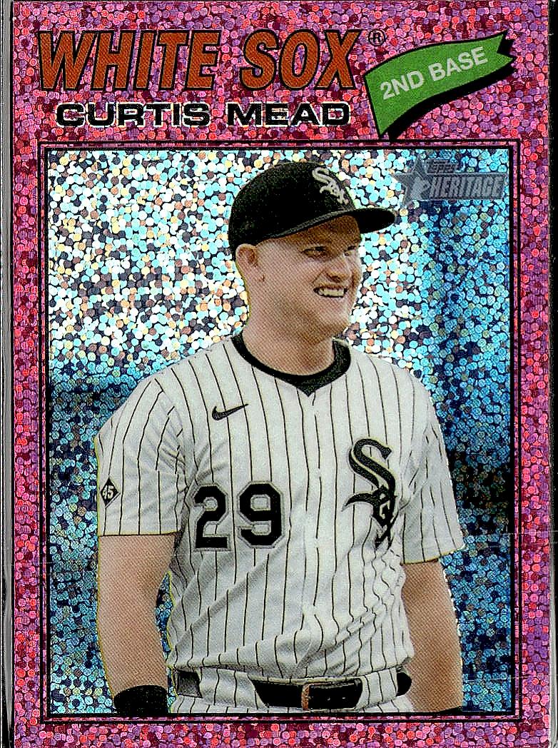 2026 Topps Heritage #303 Curtis Mead Chrome Pink Sparkle Refractors