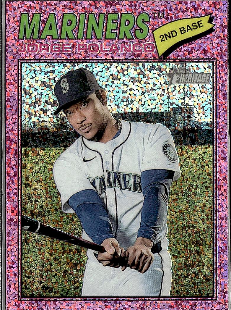 2026 Topps Heritage #135 Jorge Polanco Chrome Pink Sparkle Refractors