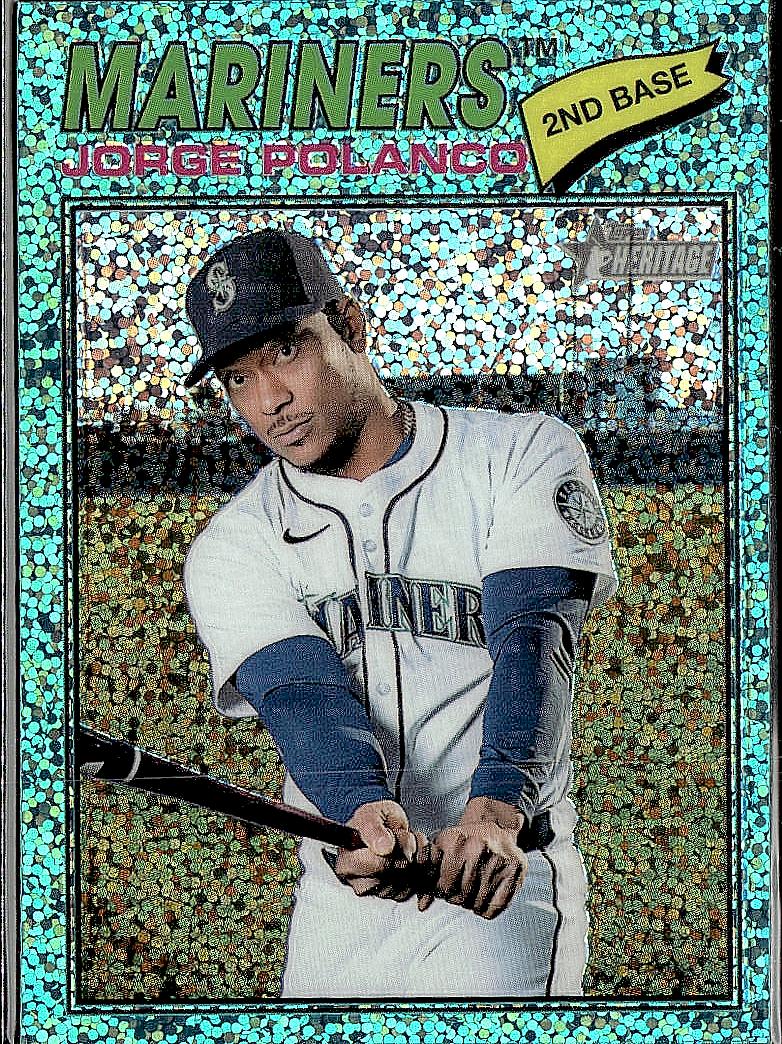 2026 Topps Heritage #135 Jorge Polanco Chrome Light Blue Sparkle Refractors