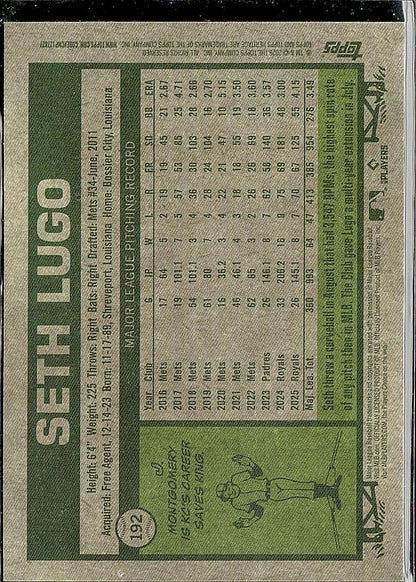 2026 Topps Heritage #192 Seth Lugo Chrome