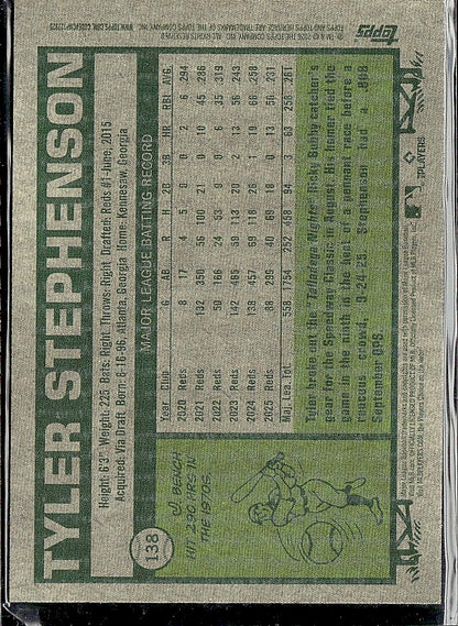 2026 Topps Heritage #138 Tyler Stephenson Chrome Silver Sparkle Refractors