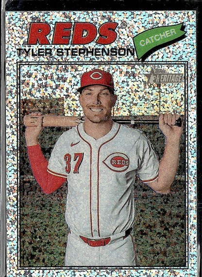 2026 Topps Heritage #138 Tyler Stephenson Chrome Silver Sparkle Refractors