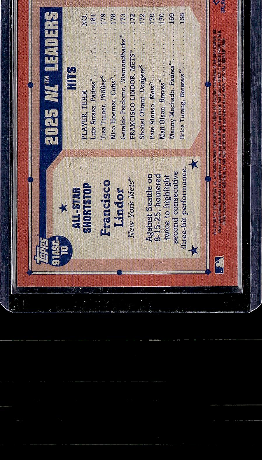 2026 Topps Chrome Francisco Lindor NL Leaders All Star Mojo