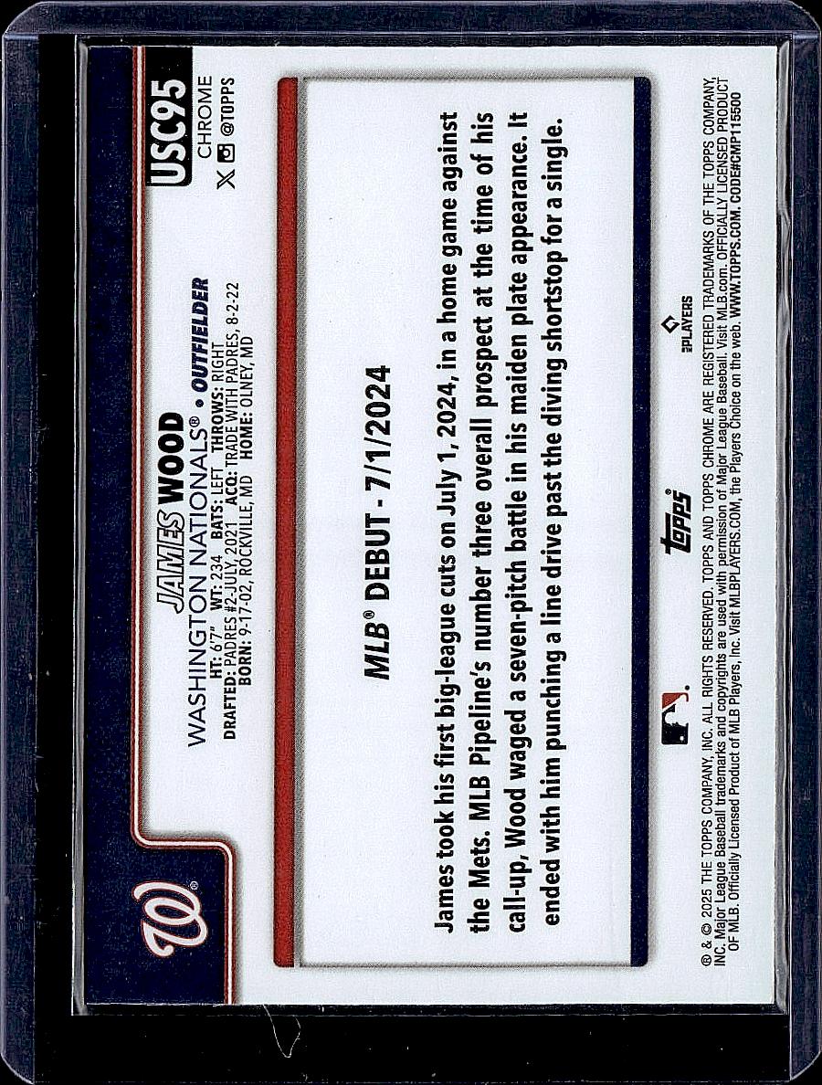 2025 Topps Chrome Update #USC95 James Wood X-Fractors