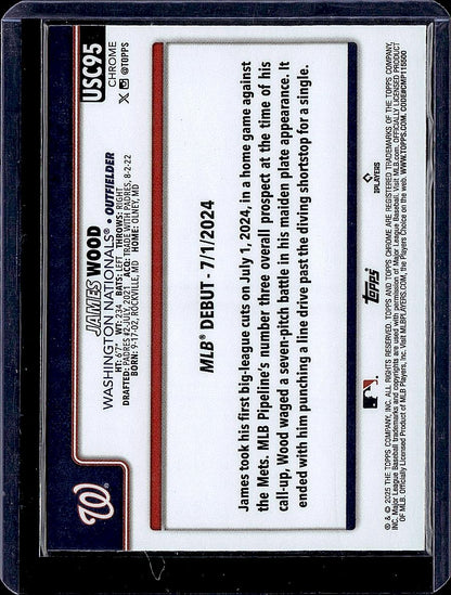 2025 Topps Chrome Update #USC95 James Wood X-Fractors