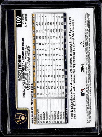 2025 Topps Chrome #109 Brice Turang X-Fractors