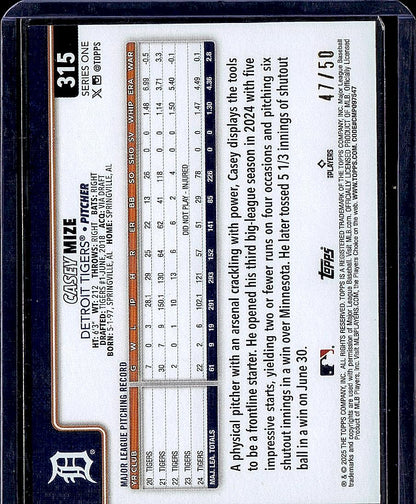 2025 Topps #315 Casey Mize